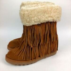 Madden Girl suede fringe platform boot